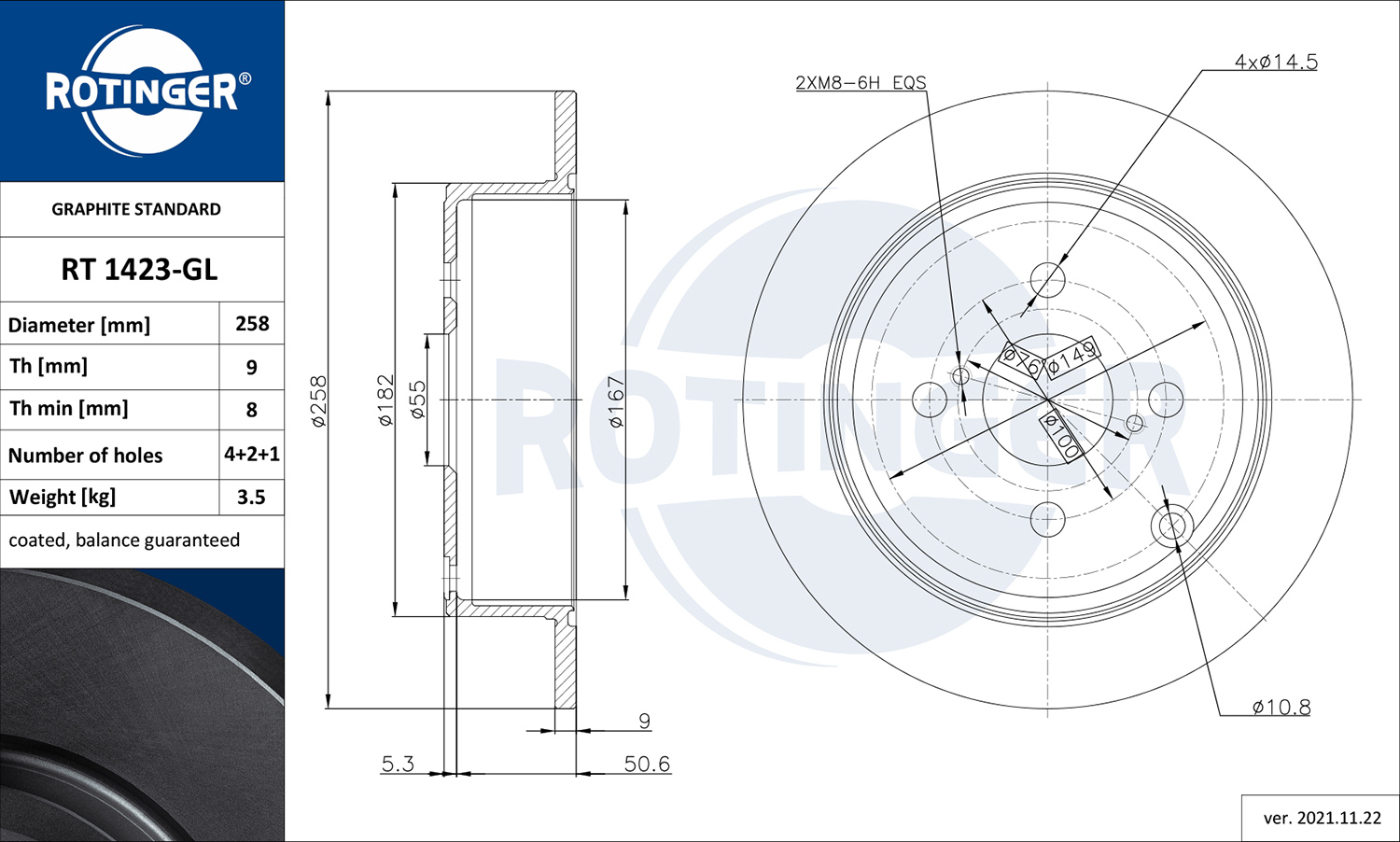 ROTINGER 260 156 RT 1423-GL - Alkatrész